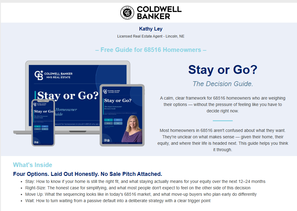 South Lincoln neighborhood scene for a blog helping 68516 homeowners decide whether to stay or sell